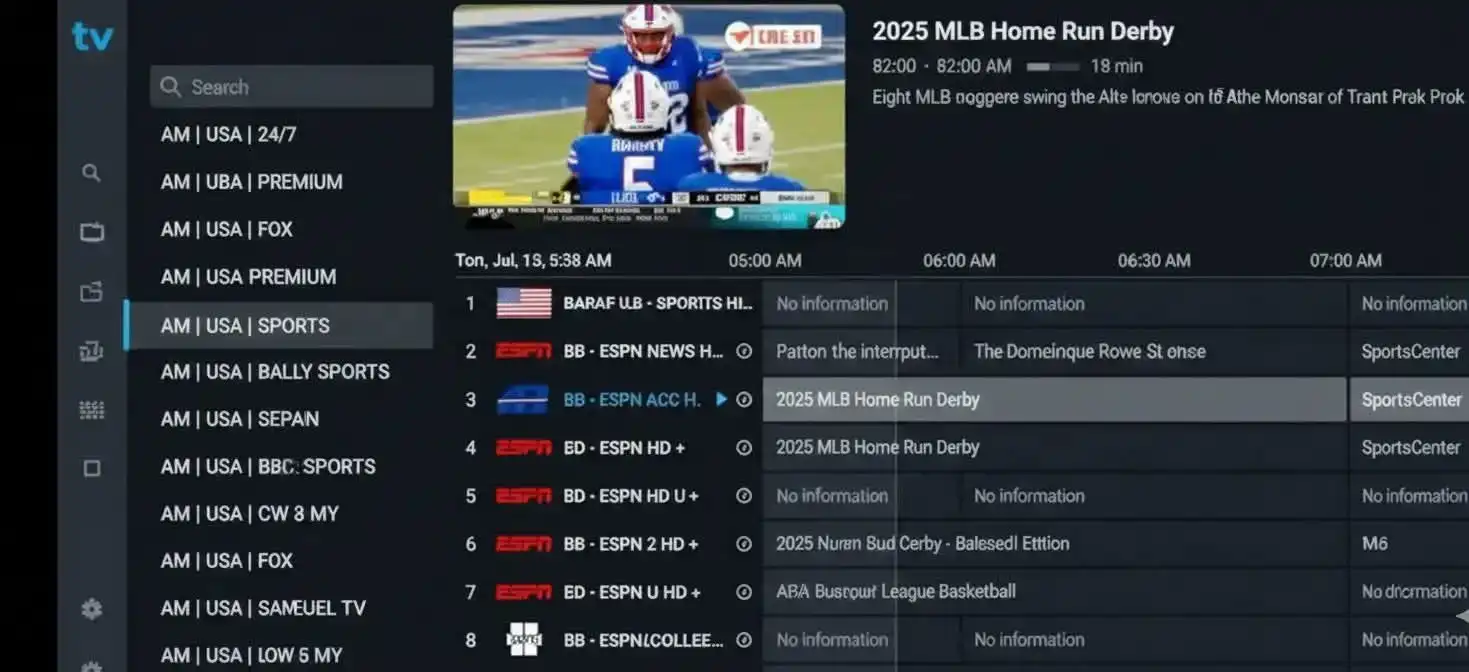 TiviMate 4K Playlist Interface for High-Speed Streaming